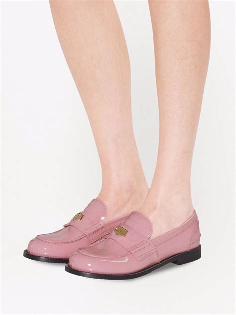 miu miu patent leather loafers women